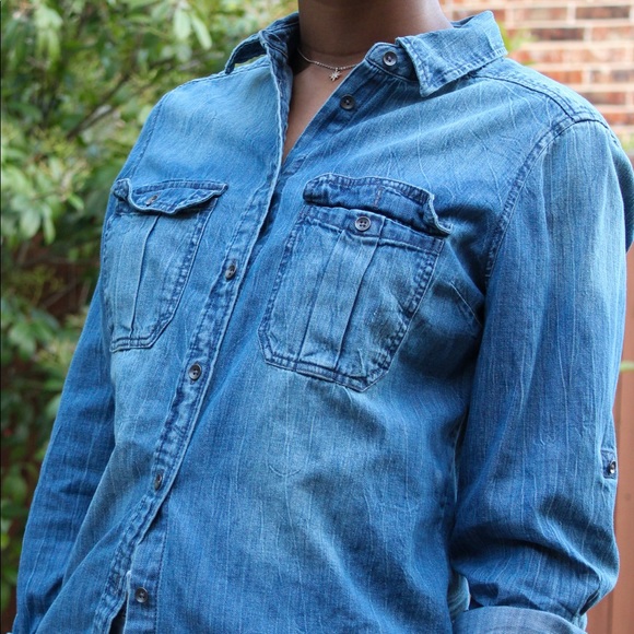 fitted jean shirt